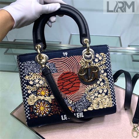 Sun Lady Dior Medium Tarot Beaded Canvas Bag